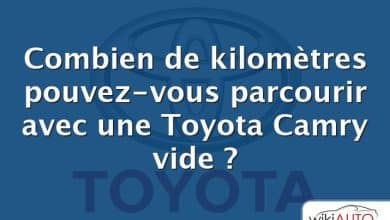 Combien de kilomètres pouvez-vous parcourir avec une Toyota Camry vide ?